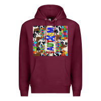 Burgundy autism mom puzzle ribbon Premium Hoodie - TumblerDesignByShophia