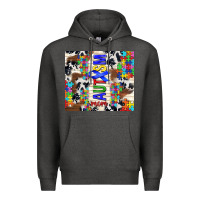 Charcoal Heather autism mom puzzle ribbon Premium Hoodie - TumblerDesignByShophia