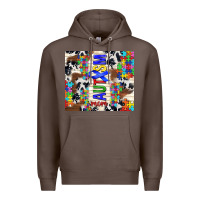 Coffee autism mom puzzle ribbon Premium Hoodie - TumblerDesignByShophia