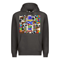 Smoke autism mom puzzle ribbon Premium Hoodie - TumblerDesignByShophia