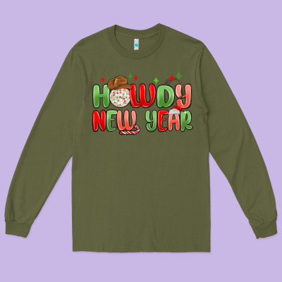 Howdy New Year Long Sleeve Tee Designed By Maliassmallbusiness