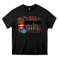 Black all american girl Heavy Core Tee - RacoonDesign
