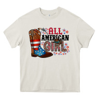 Cream all american girl Heavy Core Tee - RacoonDesign