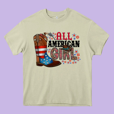 All American Girl Heavy Core Tee Designed By Racoondesign