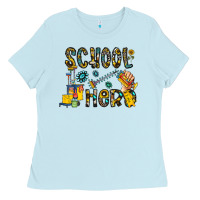 Baby Blue school hero Ladies Tee - CowhideDigitalArt
