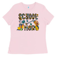 Bubblegum Pink school hero Ladies Tee - CowhideDigitalArt