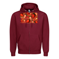 Burgundy Strawberry Background Zipper Hoodie - Bettercallsaul