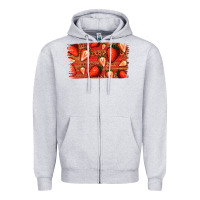 Heather Grey Strawberry Background Zipper Hoodie - Bettercallsaul