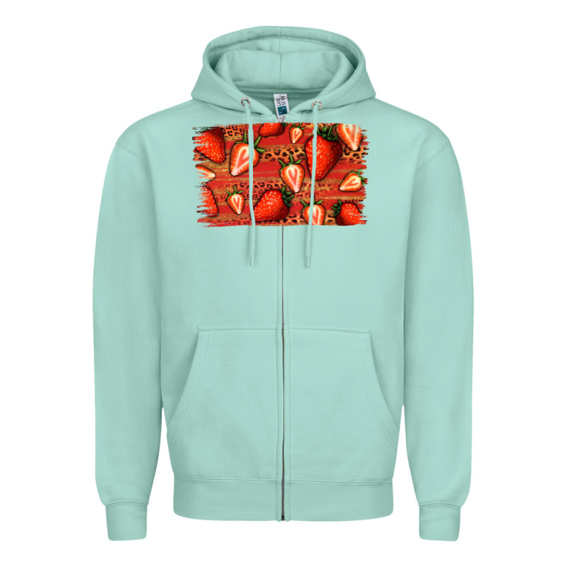 Strawberry Background Zipper Hoodie by Bettercallsaul | Teevron