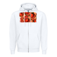 White Strawberry Background Zipper Hoodie - Bettercallsaul