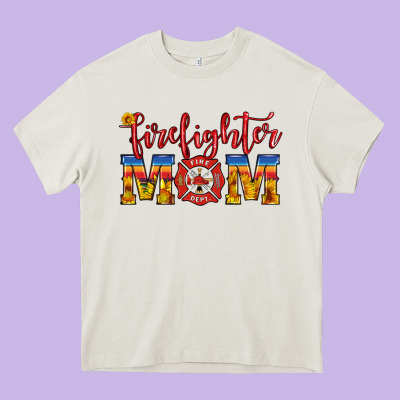 Firefighter Mom Heavy Core Tee Designed By Hra Design Shop