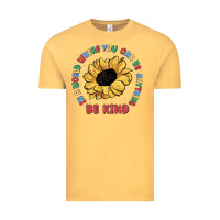 Vintage Mustard in a world where you can be anything be kind Vintage Tee - MaliasSmallBusiness