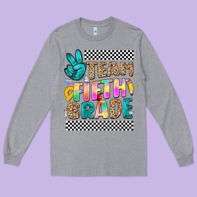 Team Fifth Grade Long Sleeve Tee Designed By Nancycooperartshop
