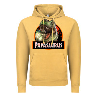 Vintage Mustard Western Papasaurus Papa Dinosaur Vintage Hoodie - LillyAllenDesigns