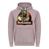 Vintage Zinc Western Papasaurus Papa Dinosaur Vintage Hoodie - LillyAllenDesigns