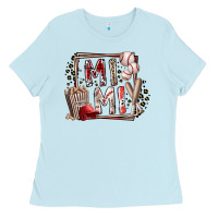 Baby Blue mimi baseball Ladies Tee - RacoonDesign