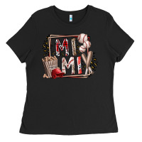Black mimi baseball Ladies Tee - RacoonDesign