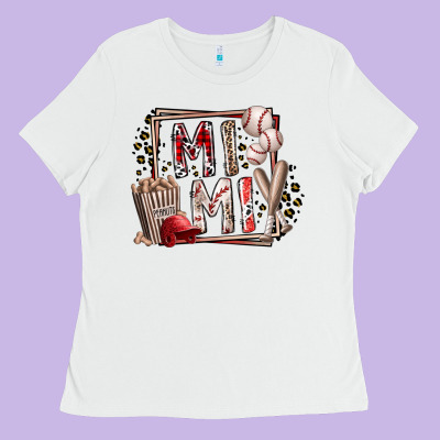 Mimi Baseball Ladies Tee Designed By Racoondesign