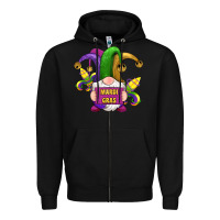 Black mardi gras gnomes fleur de lis Zipper Hoodie - RanaPortraitStore