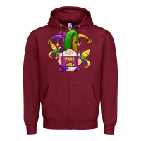 Burgundy mardi gras gnomes fleur de lis Zipper Hoodie - RanaPortraitStore