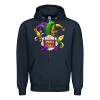 Navy mardi gras gnomes fleur de lis Zipper Hoodie - RanaPortraitStore