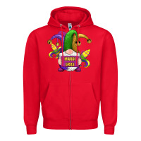 Red mardi gras gnomes fleur de lis Zipper Hoodie - RanaPortraitStore