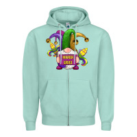 Seafoam mardi gras gnomes fleur de lis Zipper Hoodie - RanaPortraitStore