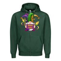 Sports Green mardi gras gnomes fleur de lis Zipper Hoodie - RanaPortraitStore
