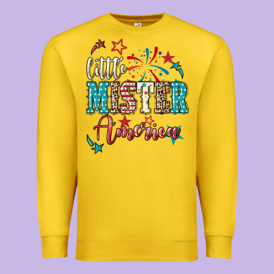Little Mister America 4th Of July Premium Sweatshirt Designed By Howdyjamesfarm