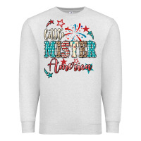 Oatmeal Heather Little mister America 4th of july Premium Sweatshirt - HowdyJamesFarm
