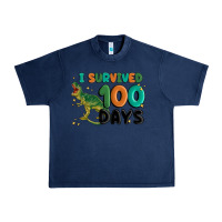 Navy i survived 100 days Urban Heavy Tee - MaliasSmallBusiness