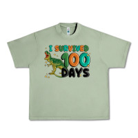 Oil Green i survived 100 days Urban Heavy Tee - MaliasSmallBusiness