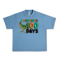 Pebble Blue i survived 100 days Urban Heavy Tee - MaliasSmallBusiness