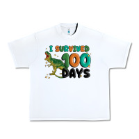 White i survived 100 days Urban Heavy Tee - MaliasSmallBusiness