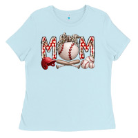 Baby Blue mom baseball Ladies Tee - RacoonDesign