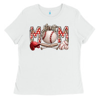 White mom baseball Ladies Tee - RacoonDesign
