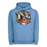 Pigment Pebble Blue All American Girl Urban Hoodie - FaDigitalArtStudio