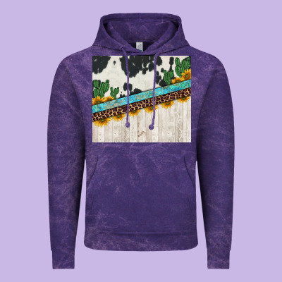 Cowhide Sunflowers Cactus Vintage Hoodie Designed By Jasminsmagicworld