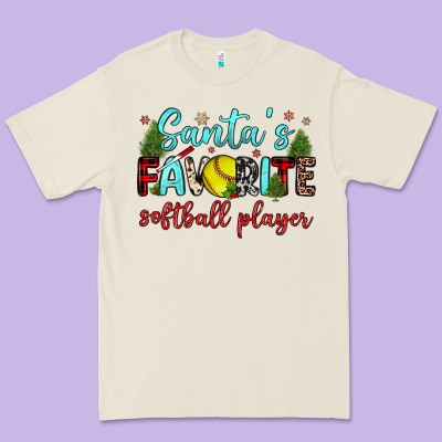 Santa S Favorite Softball Player Premium Tee Designed By Jahusdesignshop