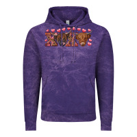 Cloud Purple Xoxo highland cows Vintage Hoodie - RanaPortraitStore