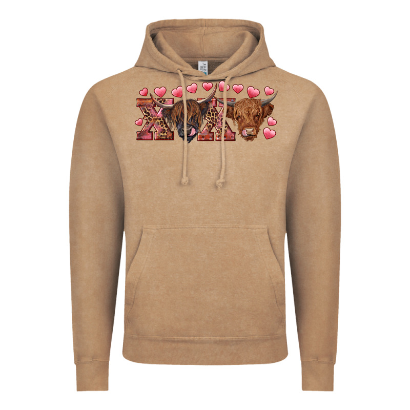 Xoxo Highland Cows Vintage Hoodie by RanaPortraitStore | Teevron