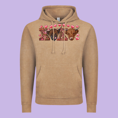 Xoxo Highland Cows Vintage Hoodie Designed By Ranaportraitstore