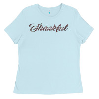 Baby Blue thankful Ladies Tee - FaDigitalArtStudio