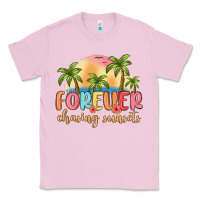 Bubblegum Pink forever chasing sunsets Classic Tee - MaliasSmallBusiness