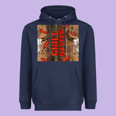Grill Master With Bull Skull Heavyweight Hoodie Designed By Tumblerdesignbyshophia