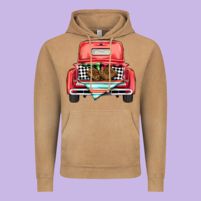 Christmas Truck Vintage Hoodie Designed By Barkaloodesign