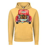 Vintage Mustard Christmas truck Vintage Hoodie - BarkalooDesign