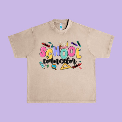 School Counselor Urban Heavy Tee Designed By Maliassmallbusiness
