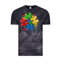 Cloud Black autism puzzles Vintage Tee - MaliasSmallBusiness