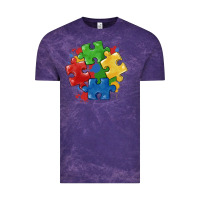 Cloud Purple autism puzzles Vintage Tee - MaliasSmallBusiness